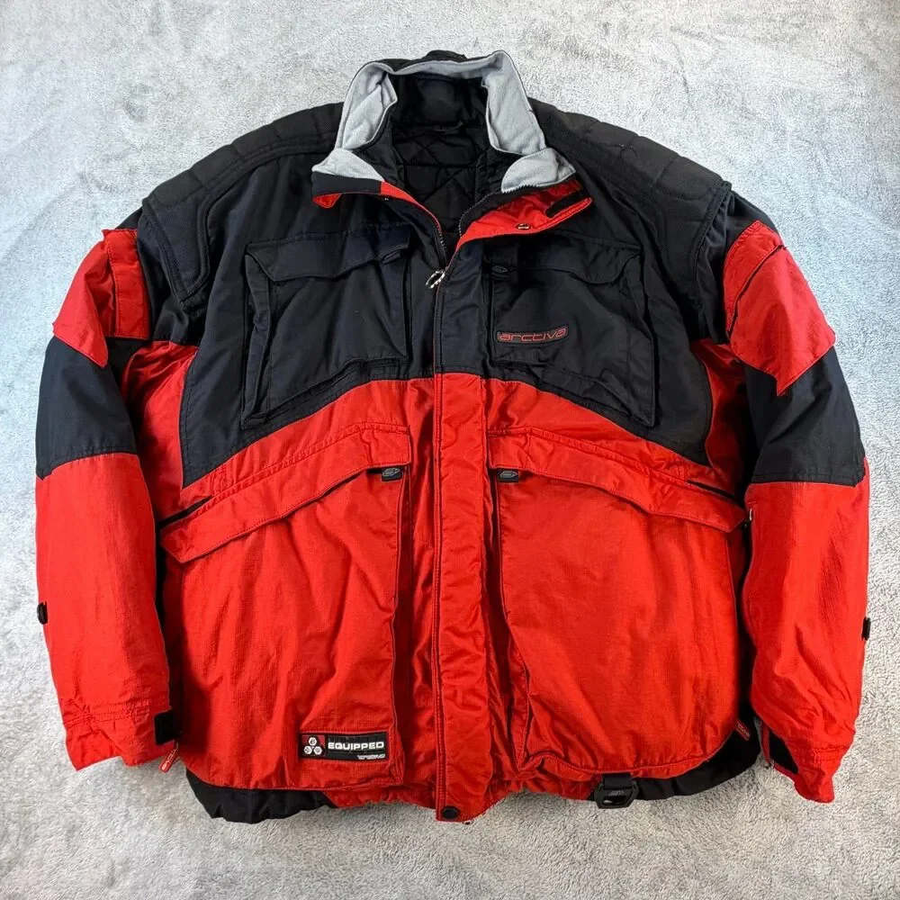 Arctiva Snowmobile Jacket Men’s XXL 3-in-1 Insulated Black Red Winter Coat